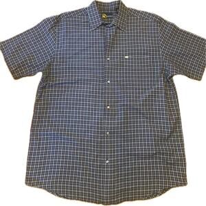 Nautica Jeans Company Men's L Plaid Button-Up Shirt - Blue/Green